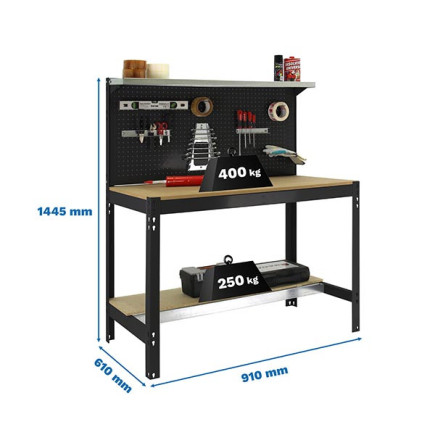 Banco de trabajo Simonwork BT3 | SimonRack con estante superior
