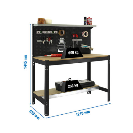 Banco de trabajo Simonwork BT3 | SimonRack con estante superior